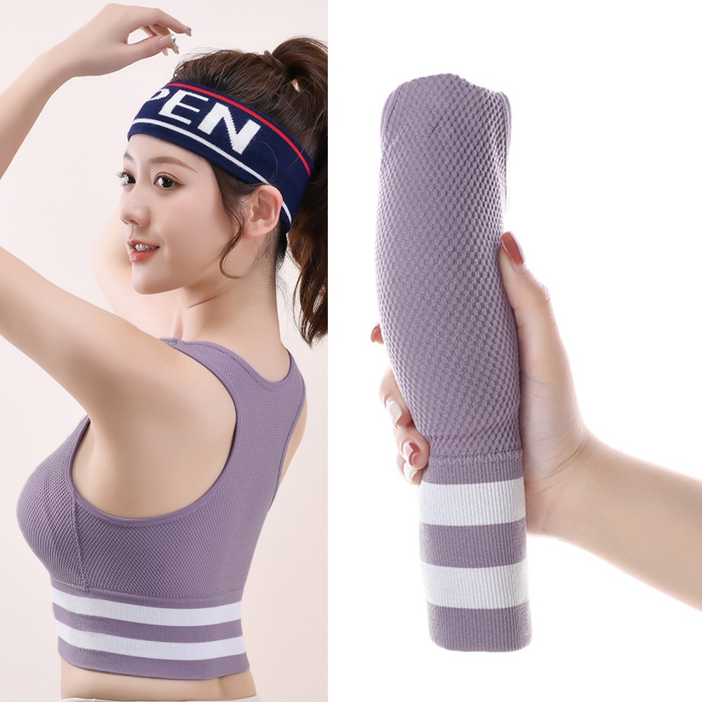 Áo Lót Thể Thao Tank Top Cotton Co Giãn Thoáng Khí Kẻ Sọc Tích Hợp Giá Đỡ Có Đệm Ngực Tháo Rời Được Thời Trang Đẹp Mắt