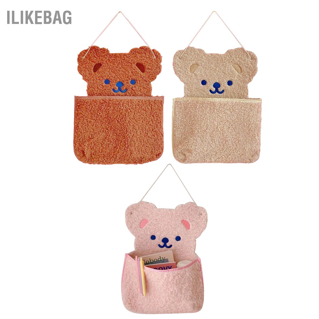 Ilikebag Treo Tường Túi Bảo Quản Hình Gấu Dễ Thương Công Suất Lớn Sắp Xếp Có Móc Dành Cho Học Sinh Người