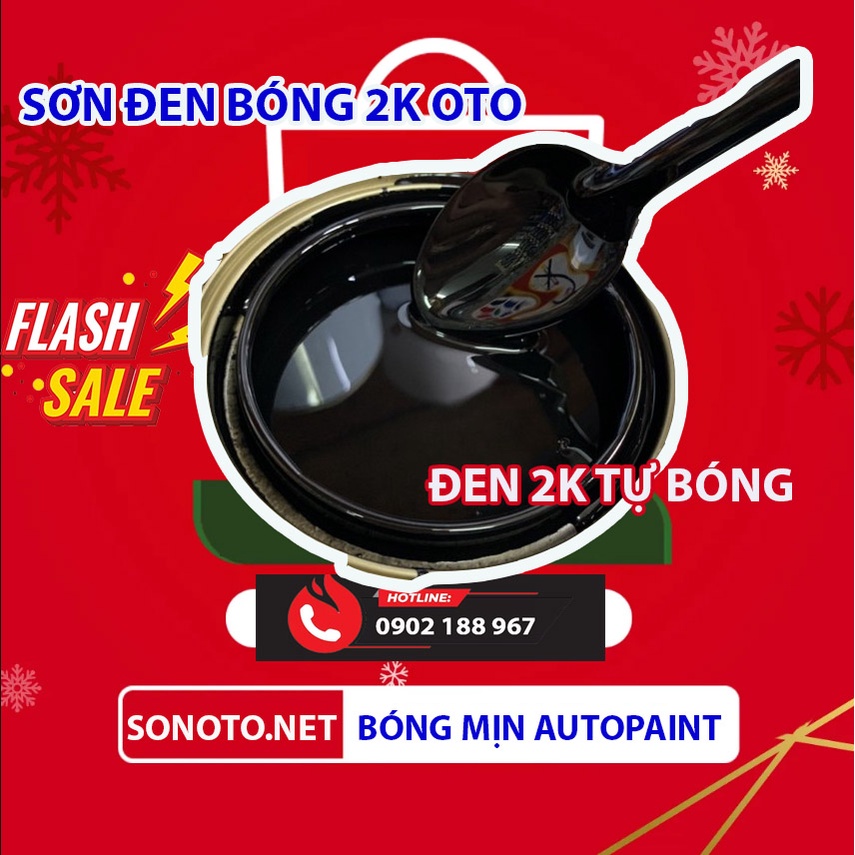 Sơn oto màu Đen 2k tự bóng hạt mịn bóng sáng bền đẹp