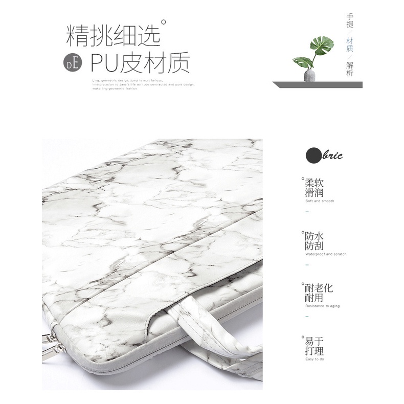 Túi Đựng Laptop Họa Tiết Đá Hoa Cương 15.6 / 14 / 13.3 / 13 / 12 / 11 Inch Cho Macbook Air Pro