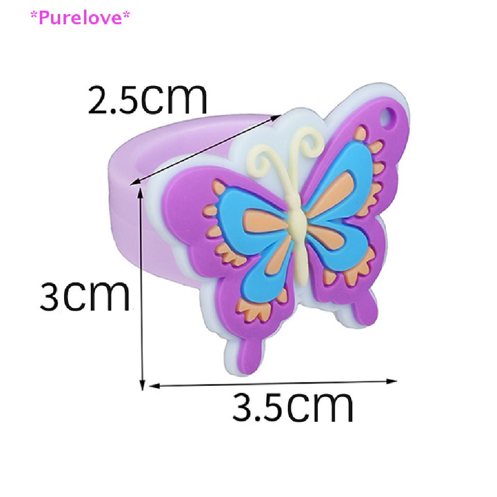 Purelove &gt; Nhẫn Silicon PVC Hình Bướm Hoạt Hình Handmade Thân Thiện Với Môi Trường Cho Bé Trai Bé Gái Mới