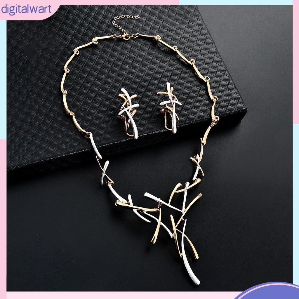 1 Bộ Vòng cổ + Bông Tai Bằng Hợp Kim Chống Mòn Hình Thánh Giá Thời Trang Cho Nữ