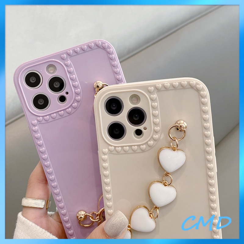 Ốp Lưng phone Vỏ điện thoại màu đồng với dây đeo hình trái tim Cho Iphone 6 / 6S / 6splus / se / 7 / 7plus / 8 / 8plus / X / xs / xsmax / 11 / 12 / 13 / 14 / Plus / pro / pro max-020