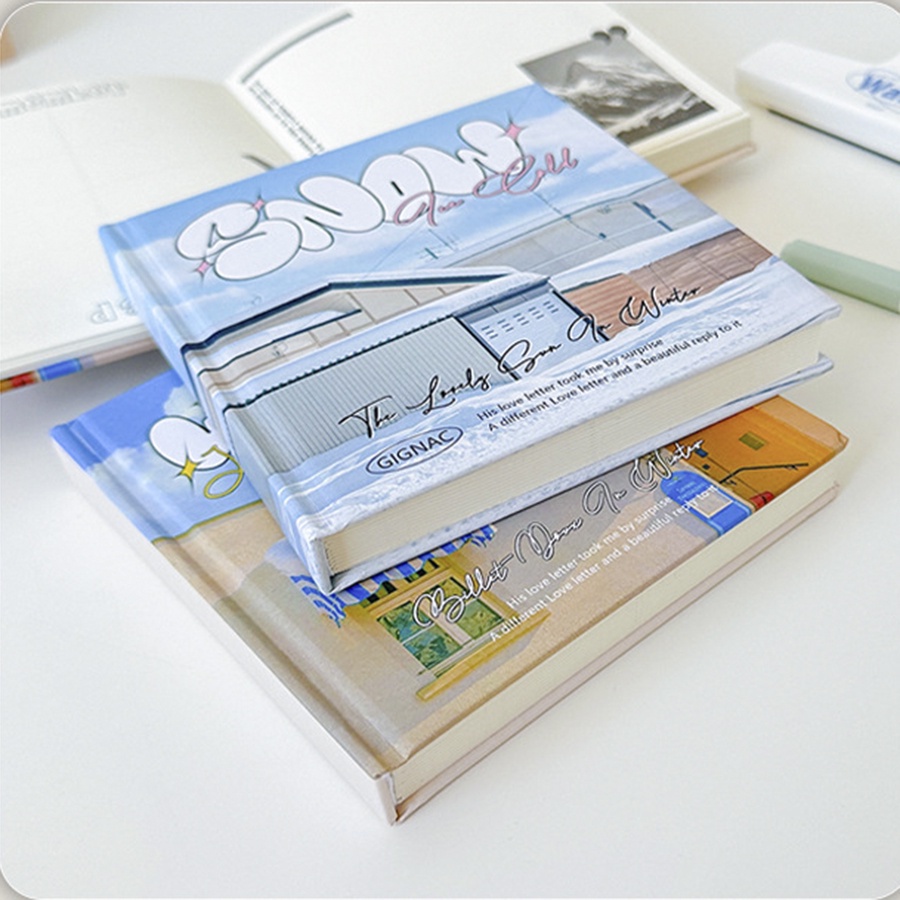 Sổ nhật ký take note bìa Postcard S13 vở lưu bút làm bullet journal dễ thương ghi chú
