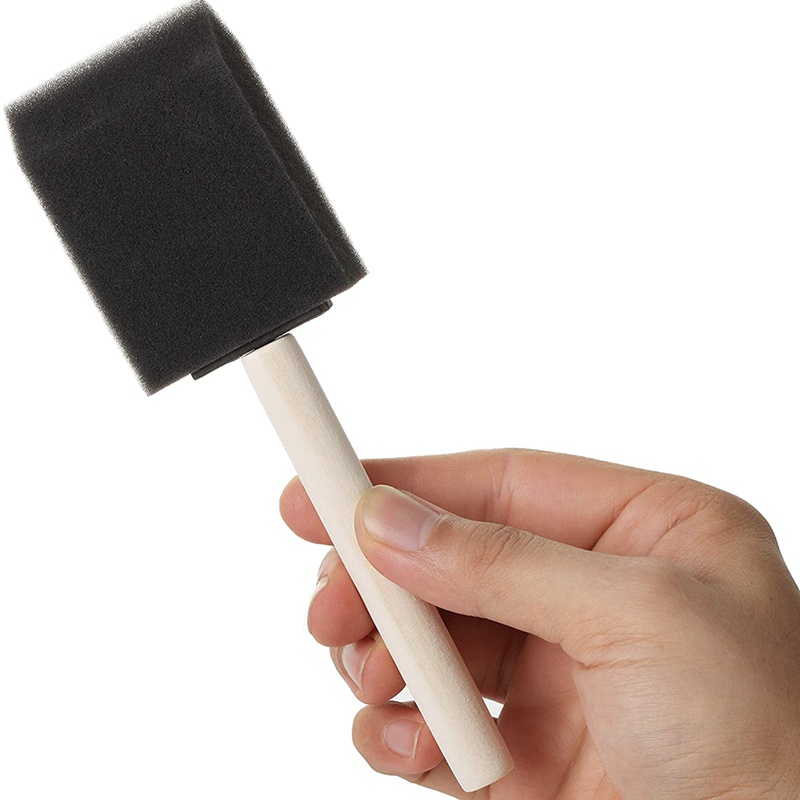 Bộ 50 Cọ Xốp 2 Inch Tay Cầm Bằng Gỗ Dùng Sơn Móng Acrylic / Vết Bẩn / Đánh Bóng Nghệ Thuật