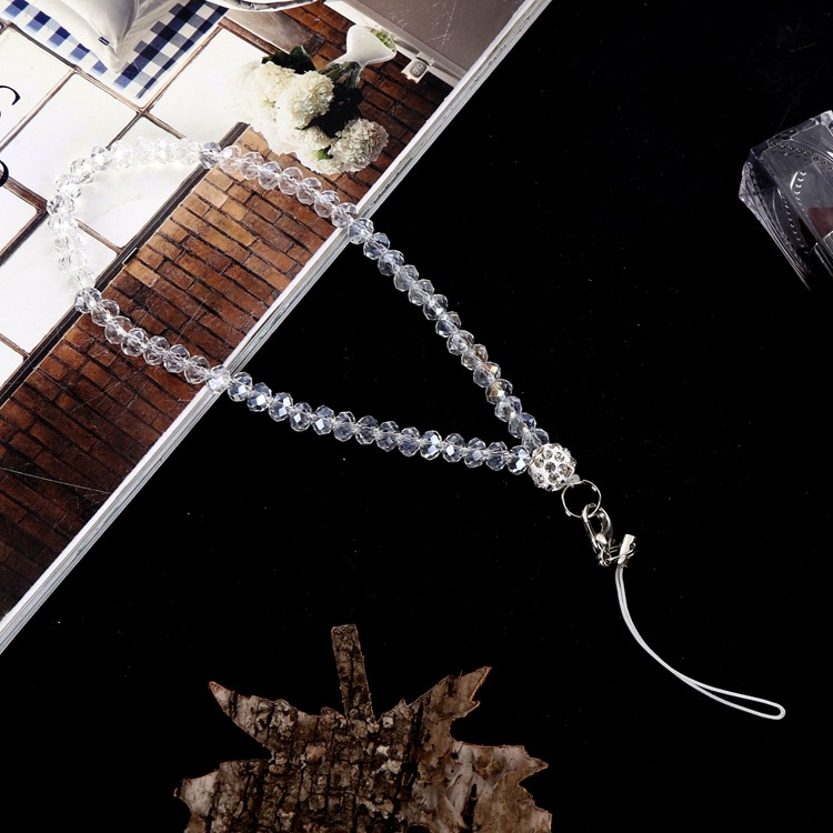 Dây Đeo Tay Chuỗi Hạt Pha Lê Màu Trơn 6MM Chống Thất Lạc Cho iPhone Android OPPO VIVO Huawei Xiaomi Redmi Samsung