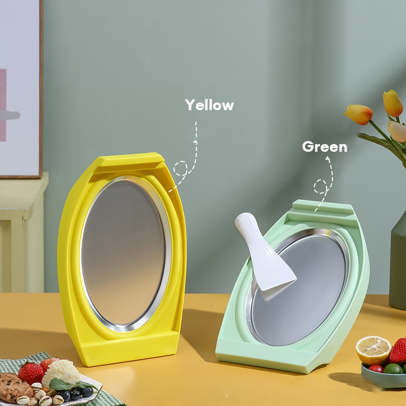 KAIMEIDI Máy làm đá chiên sữa chua máy làm kem chiên tự chế không cần cắm điện