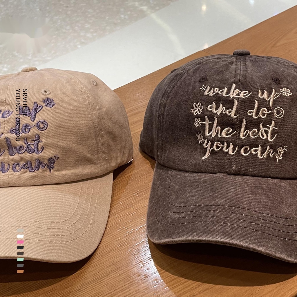 Mũ Lưỡi Trai Mềm Thêu Chữ Phong Cách Hàn Quốc Thời Trang