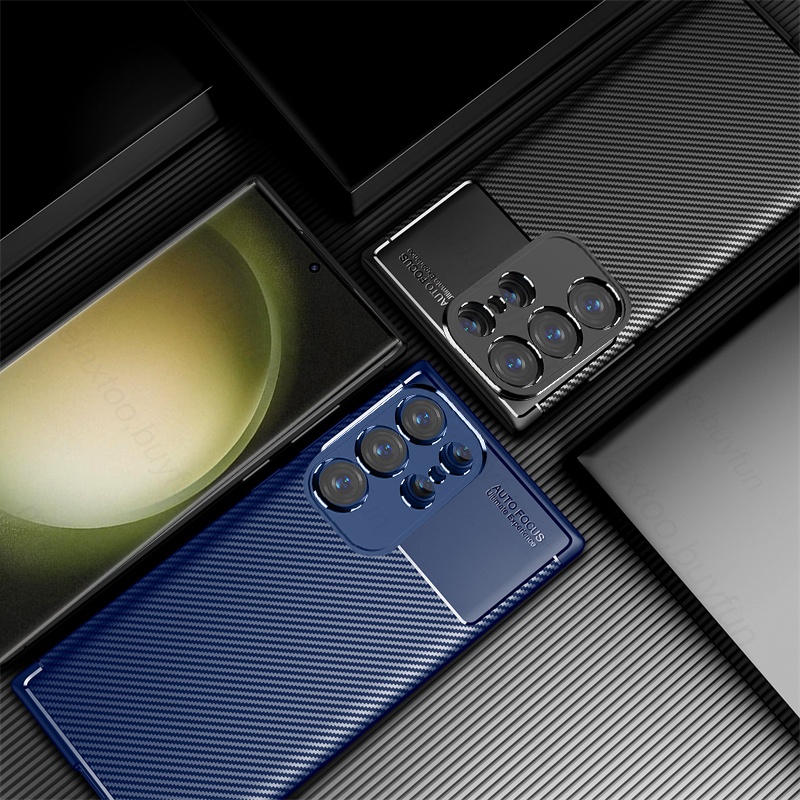 Ốp Điện Thoại Sợi Carbon Nhám Cho Samsung Galaxy S22 Ultra S21 S20 Plus Note20 S23 + S23 Ultra