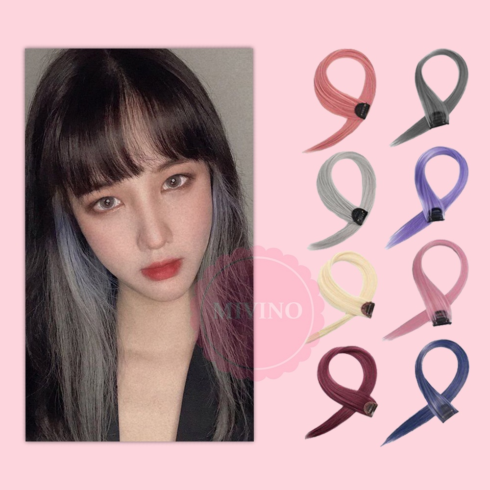 Tóc giả highlight Mivino tóc kẹp dài nhiều màu phong cách Hàn Quốc CM11