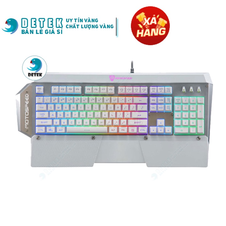 HÀNG THANH LÝ - Bàn phím game thủ Motospeed K800L (K808) LED Gaming Keyboard PHÍM TRẮNG KEYCAP TRẮNG