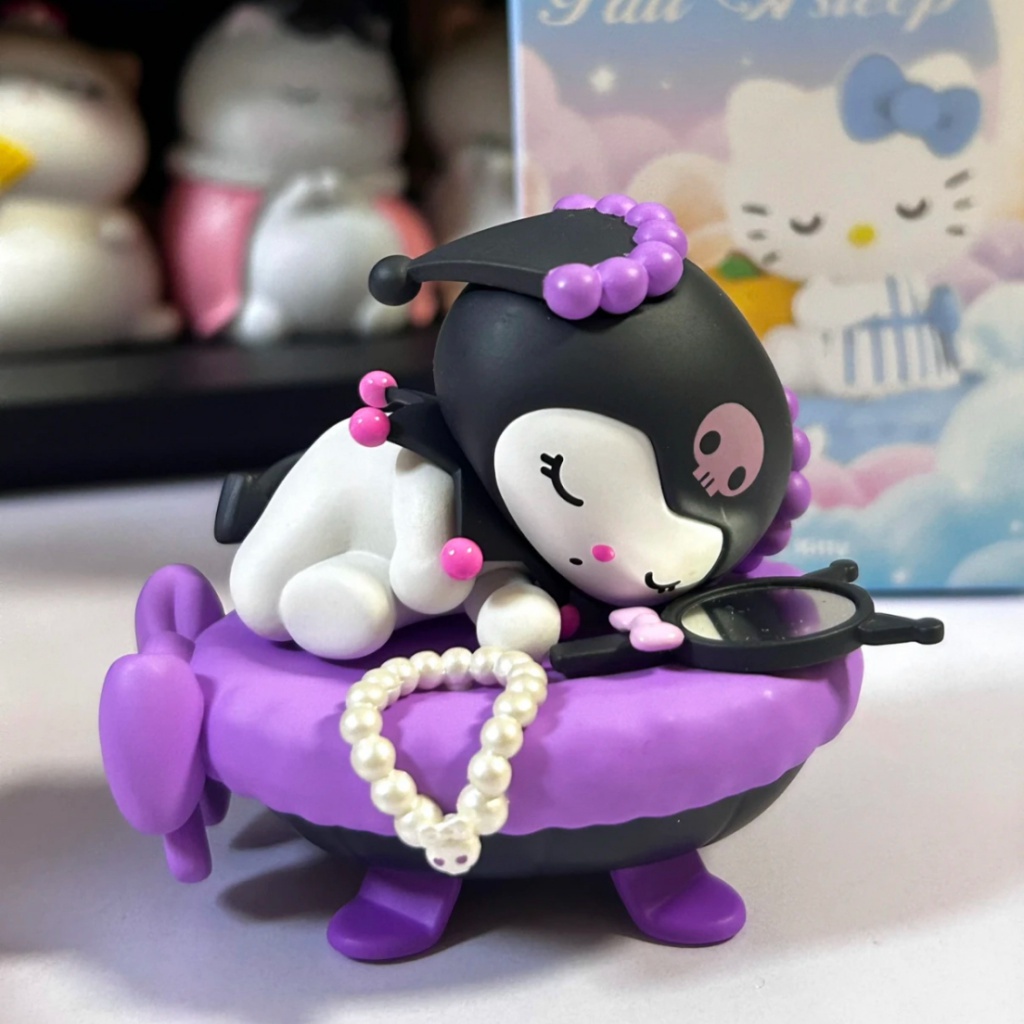 SANRIO Đồ trang trí Búp Bê Nhân Vật Kuromi Fall Asleep Series Sinh Động