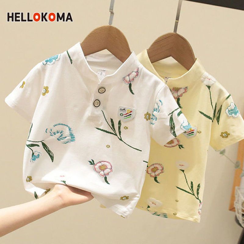 Áo polo Mỏng Tay Ngắn In Họa Tiết Thời Trang Mùa Hè Hàn Quốc Mới 2023 Cho Bé Trai