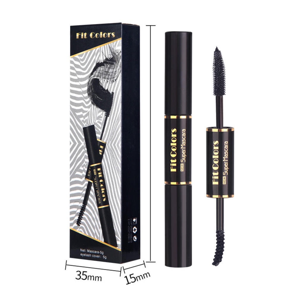 Mascara Hai Đầu 5 Màu Sắc Tùy Chọn Chống Thấm Nước Nhanh Khô Uốn Cong Làm Dài Lông Mi Trang Điểm Màu Xanh Dương Tím