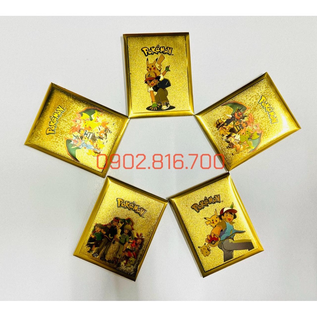 ẢNH THẬT Thẻ Bài Pokemon card kim loại Mạ Vàng - Bài Pokemon Mạ Vàng BoardGame Vmax-Đồ Chơi Trẻ Em Cho Bé Trai Bé Gái