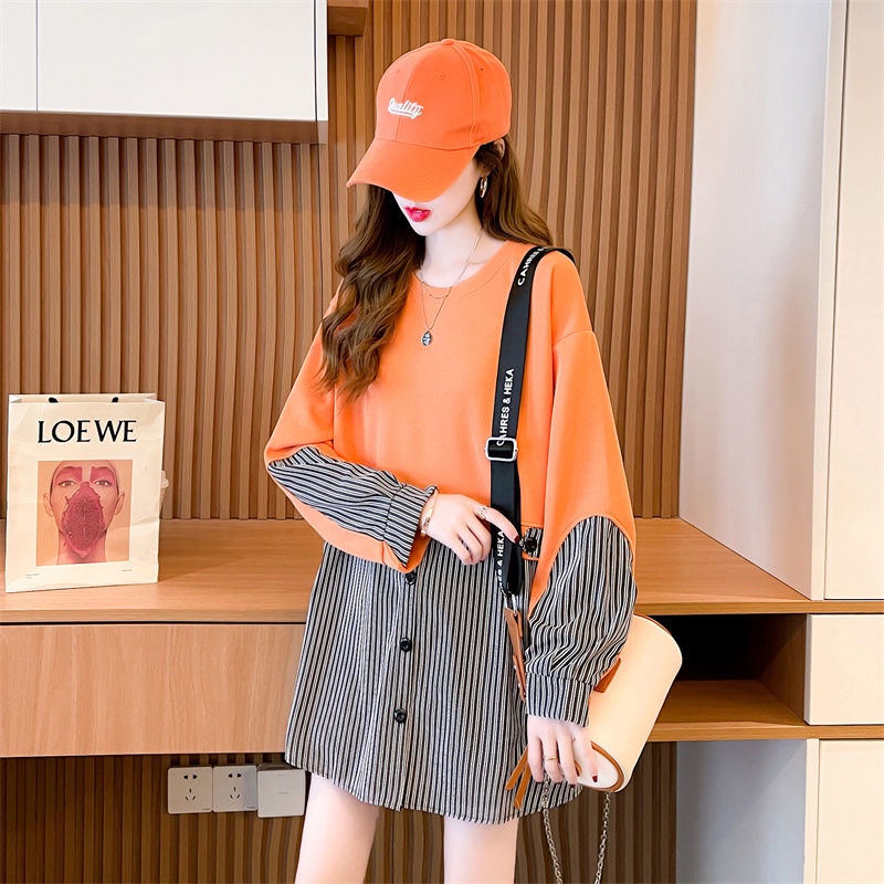 Áo Hoodie Dáng Rộng Họa Tiết Kẻ Sọc Thời Trang Hàn Quốc