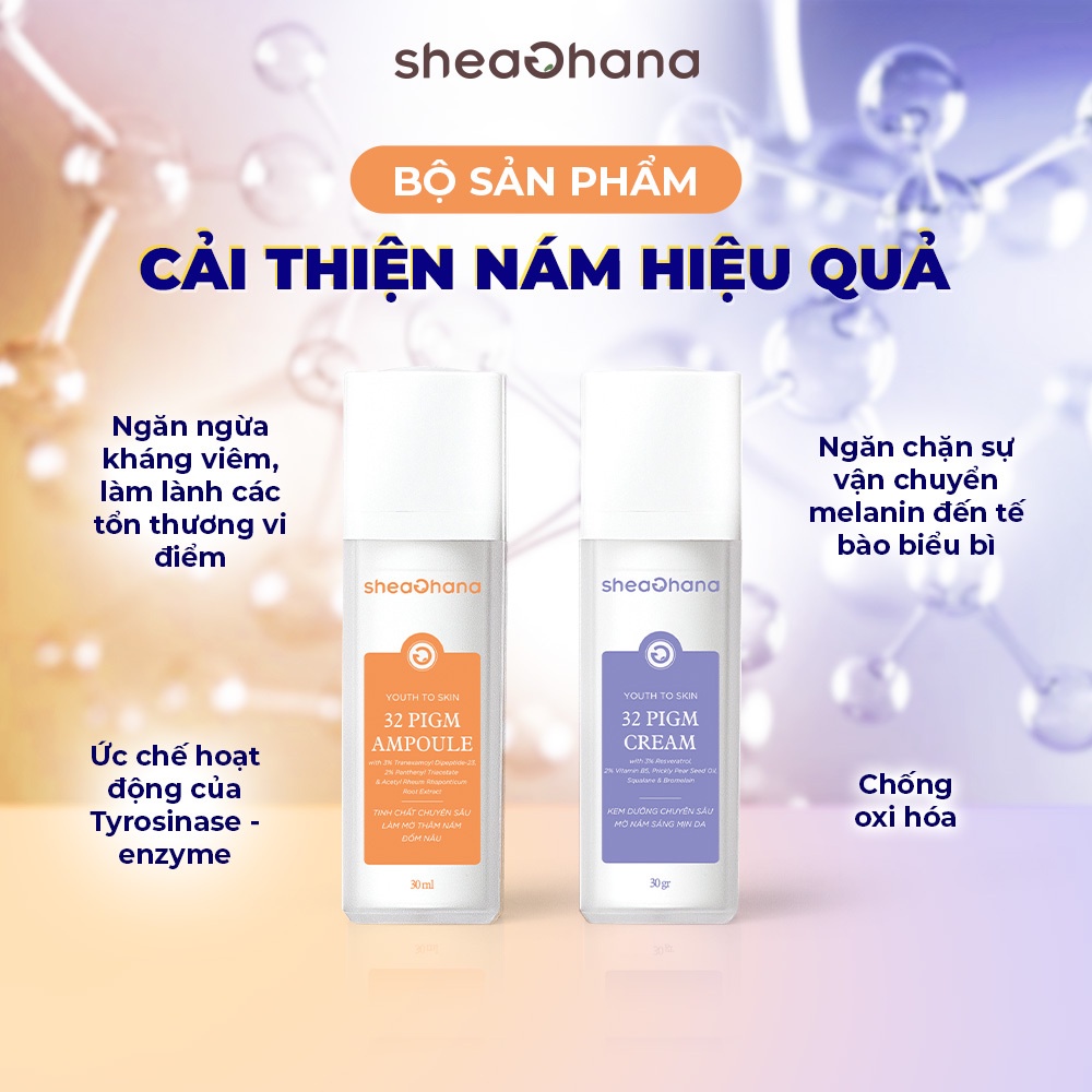 COMBO trắng da cải thiện mờ thâm nám, đốm nâu hiệu quả SheaGhana