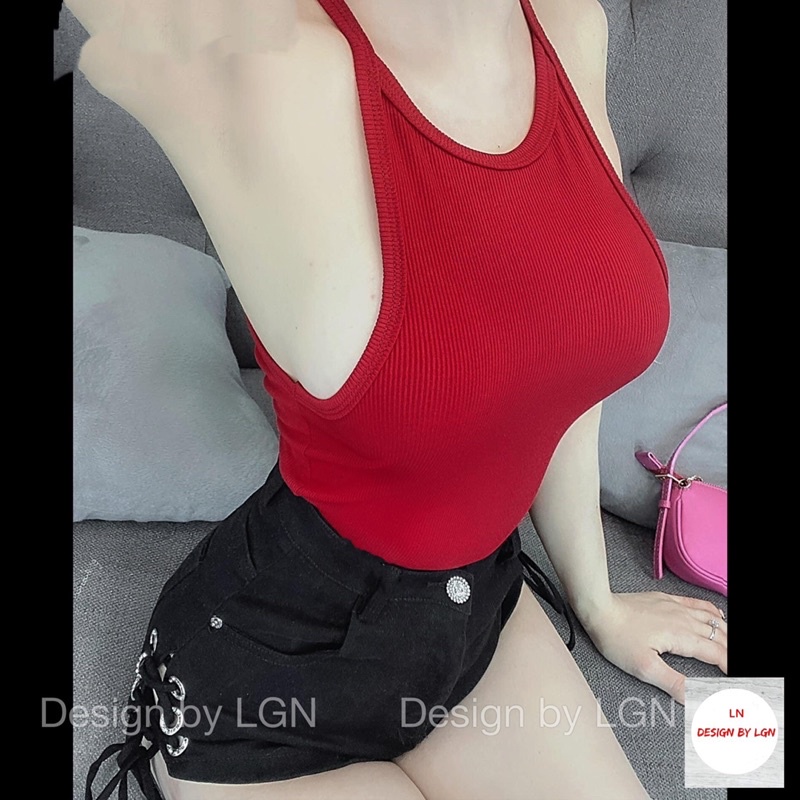 Áo nữ 3 lỗ len tăm cá tính