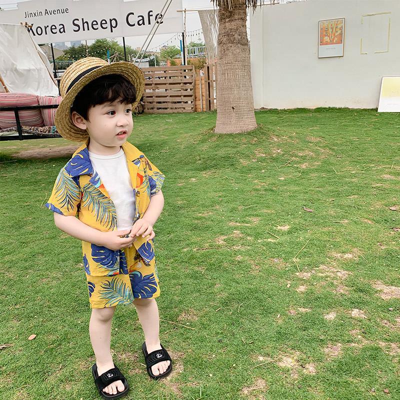 Set Áo Thun Tay Ngắn Và Quần Short Thời Trang Mùa Hè Phong Cách Hàn Quốc Cho Bé Trai