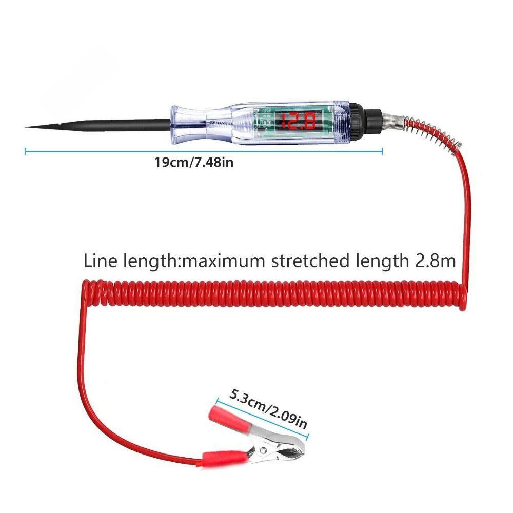 Dụng Cụ Kiểm Tra Mạch Điện Màn Hình LCD Kỹ Thuật Số Với Dây Lò Xo Mở Rộng Chuyên Dụng Cho Xe Hơi