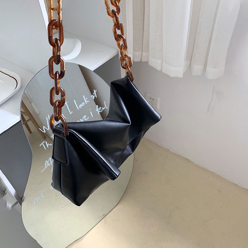 Mischa Túi Đeo Vai Bằng Da PU acrylic Sức Chứa Lớn Thời Trang Đi Làm