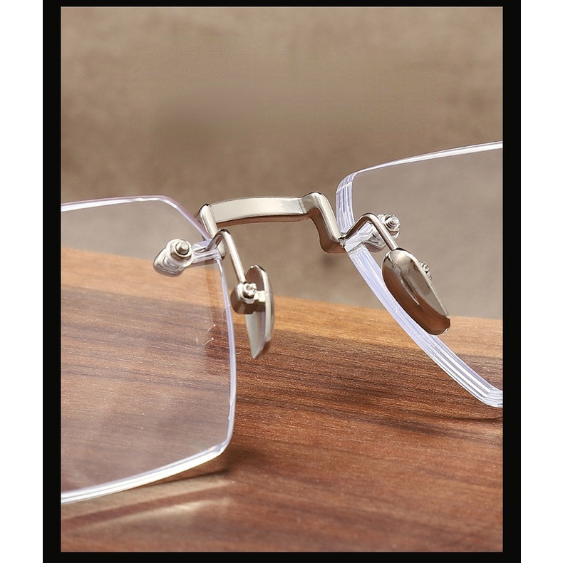 【-0°~-600°Mắt Kính Không Gọng Siêu Nhẹ Chống Tia Sáng Xanh Cho Nam Và Nữ