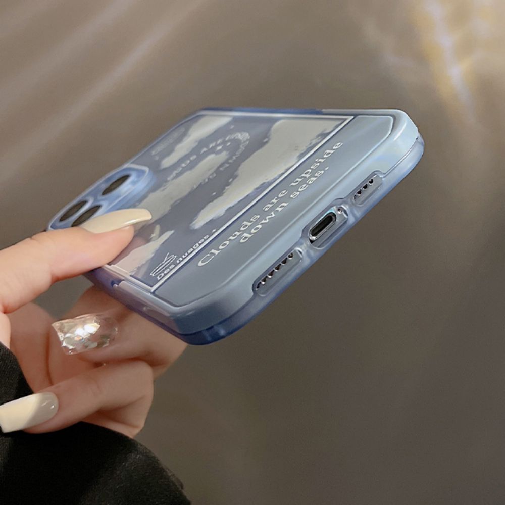 Ốp Điện Thoại TPU Dẻo Họa Tiết Bầu Trời Đầy Sao / Đám Mây Kèm Giá Đỡ Tàng Hình Cho IPhone 14 13 12 11 Pro Max