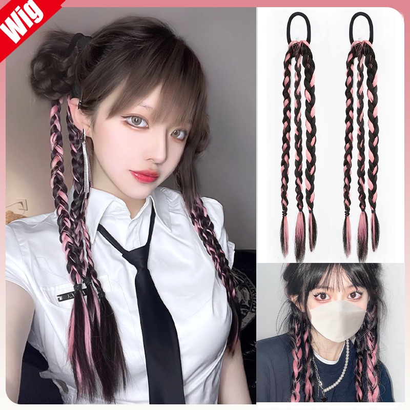 Tóc Giả Thắt Bím Đuôi Ngựa Màu Sắc Ngọt Ngào Thời Trang Cho Nữ