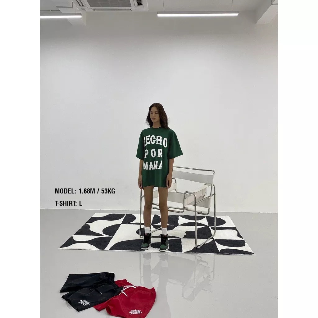 Áo thun tay lỡ form rộng unisex HECHO FOR MAMA, Áo phông nam nữ form rộng