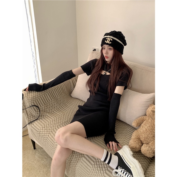 Đầm Dệt Kim Màu Trơn Thiết Kế Mới Thời Trang Mùa Xuân Dành Cho Nữ