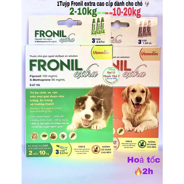Tuýp nhỏ gáy ve chó Fronil Extra cao cấp của vemedim