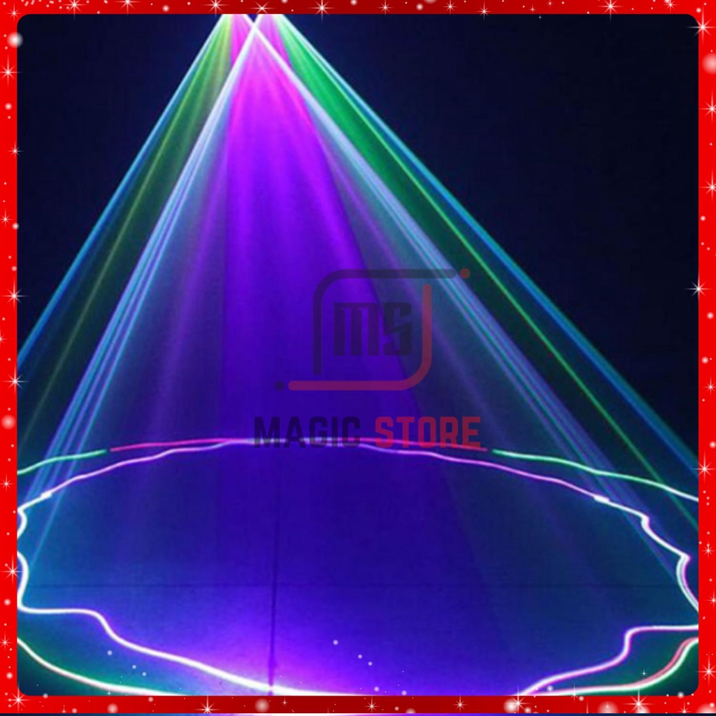 Đèn Laser 2 Cửa RGB Quét Tia 7 Màu Góc Chiếu Rộng Giá Rẻ