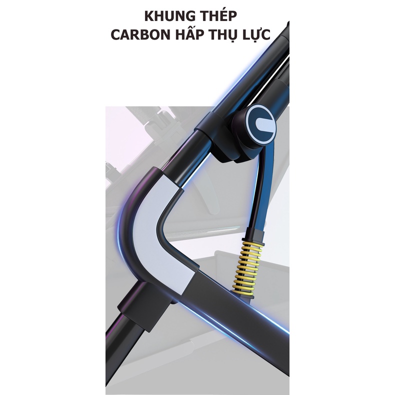 Xe đẩy em bé 2 chiều ngả lưng 3 tư thế cho bé BaBy gấp gọn thành vali kéo, siêu chắc chịu lực 40kg