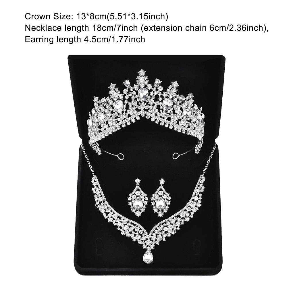 Bộ Trang Sức 3 Món Đính Đá Pha Lê Sang Trọng Cho Cô Dâu