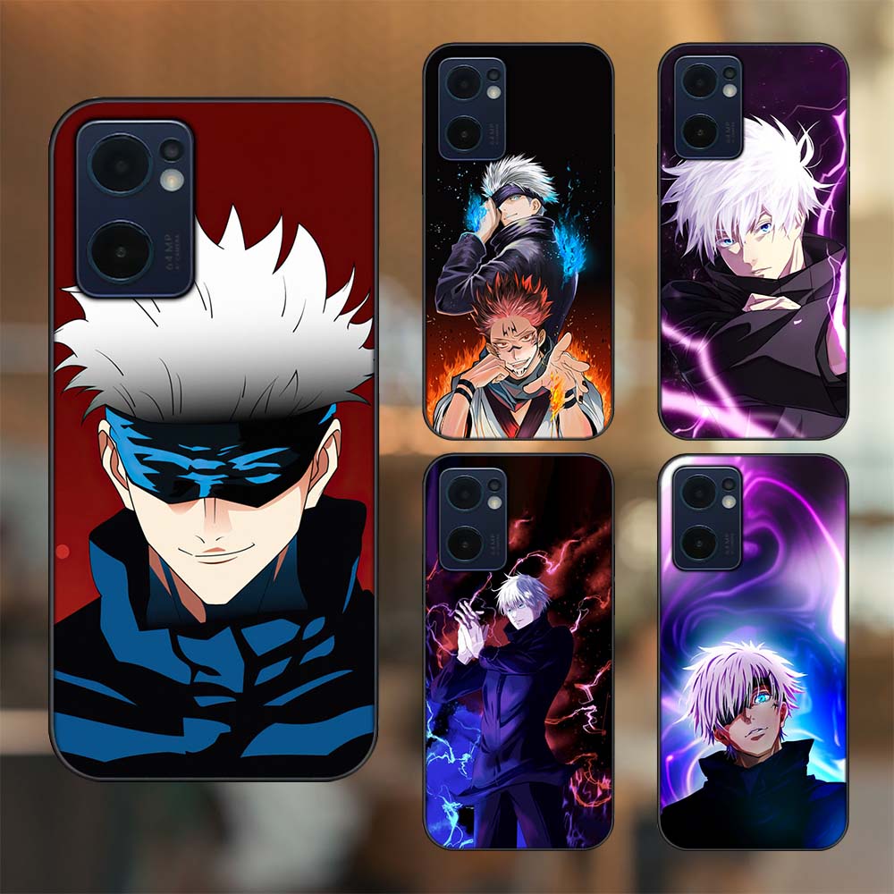 Ốp lưng Oppo Reno 7 5G viền đen in hình Satoru Gojo Jujutsu Kaisen Chú Thuật Hồi Chiến