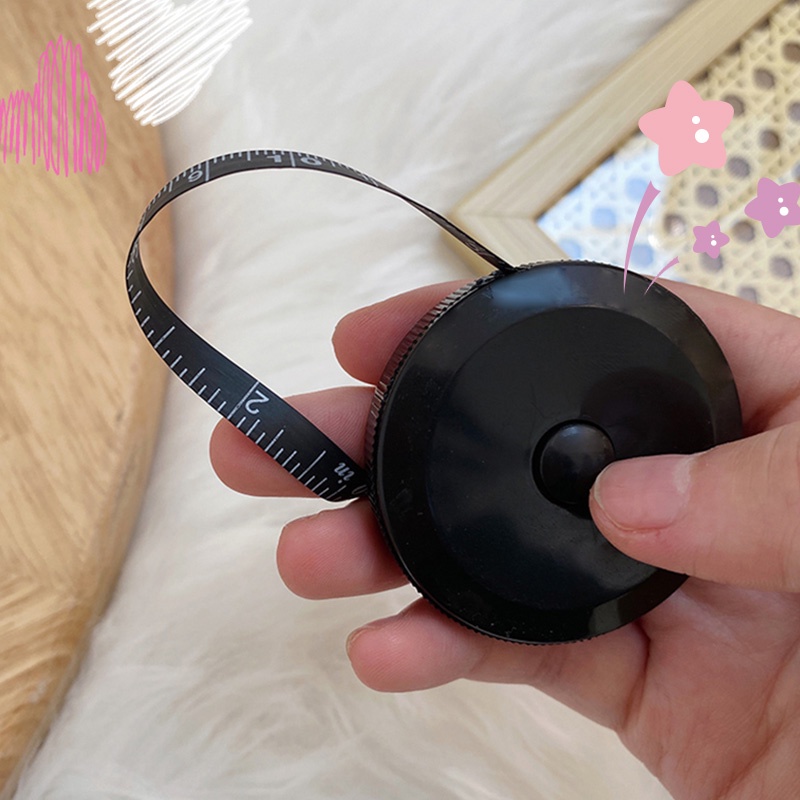 Thước Dây Bằng Nhựa Mềm Dài 1.5M Hình Tròn Màu Đen