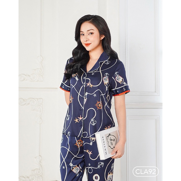 Bộ ngủ satin ZAM Luxury - CLA92 - Áo ngắn tay quần dài