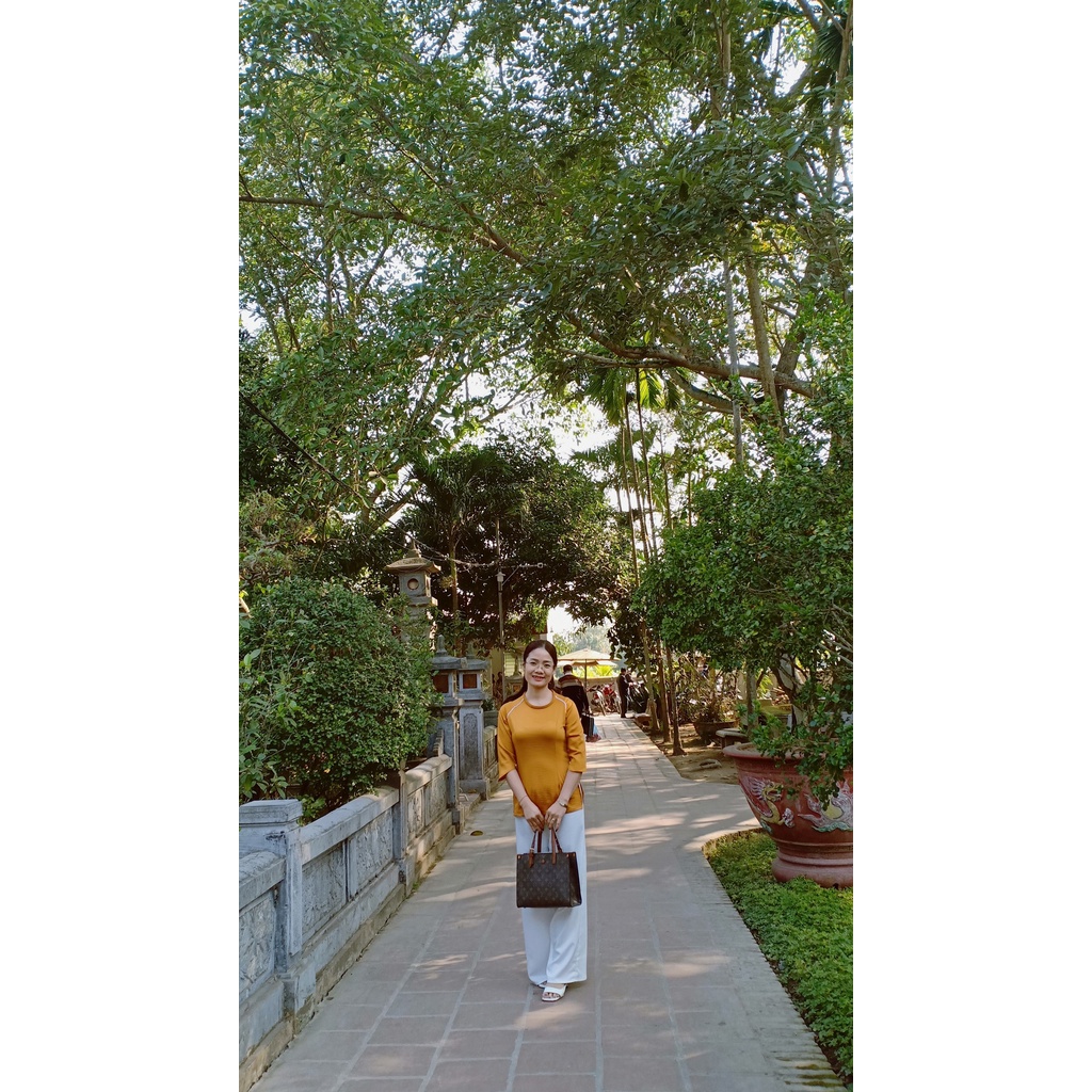 Bộ áo bà ba lụa trơn viền cổ xoắn thiết kế mẫu mới đính nơ nhí siêu xinh, trẻ trung mặc nhà, đi lễ chùa may sẵn