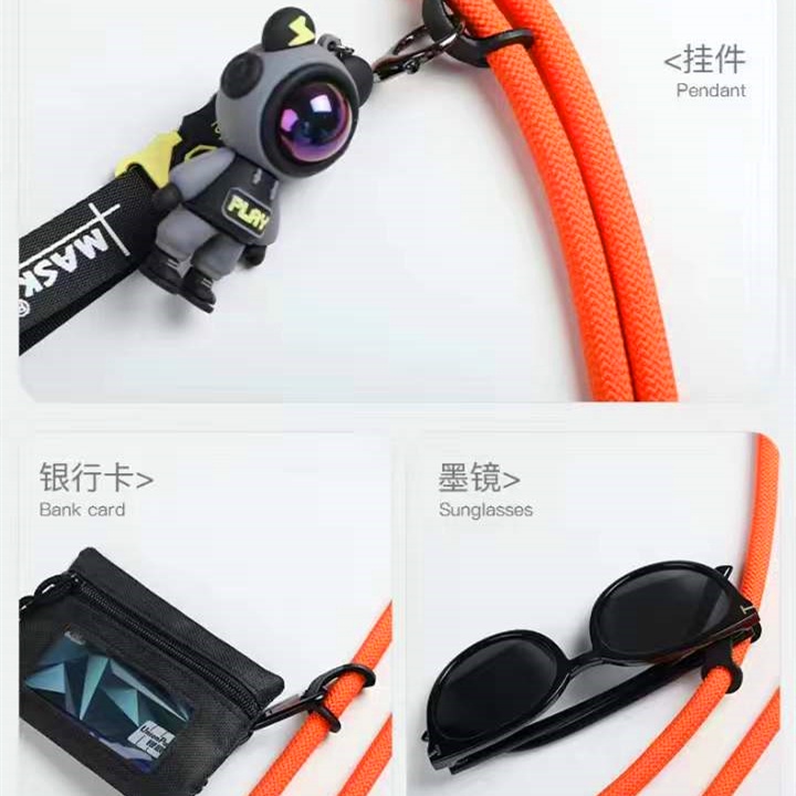 Dây Đeo Điện Thoại Polyester Bện 4 Màu Hình Tròn 10mm Thông Dụng