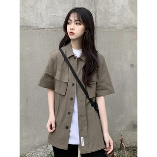 [Order] Áo sơ mi áo khoác tay lỡ oversize unisex ulzzang street style Hàn
