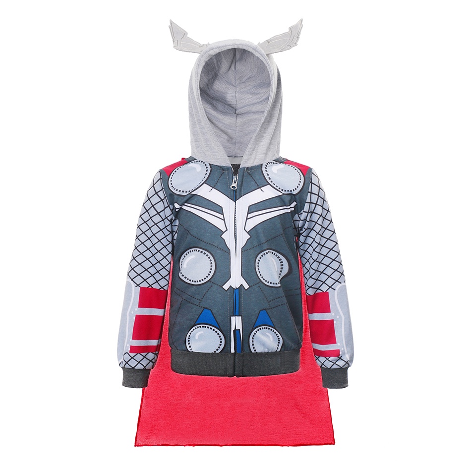 Áo Khoác Hoodie Siêu Anh Hùng Người Nhện Người Sắt Captain America Halloween Cho Bé Trai