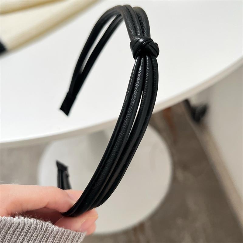 Băng Đô Cài Tóc Bằng Da Thiết Kế Đơn Giản Phong Cách Hàn