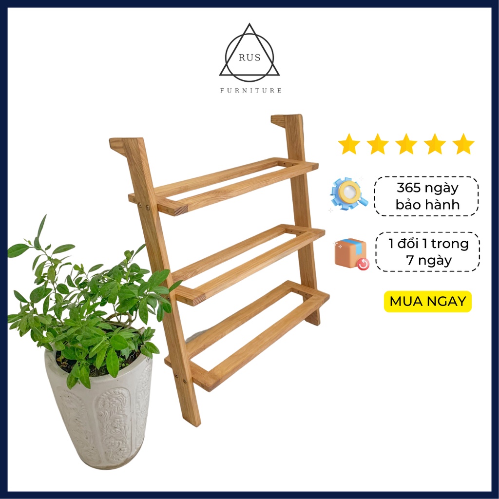 Kệ giày dép gỗ tự nhiên
