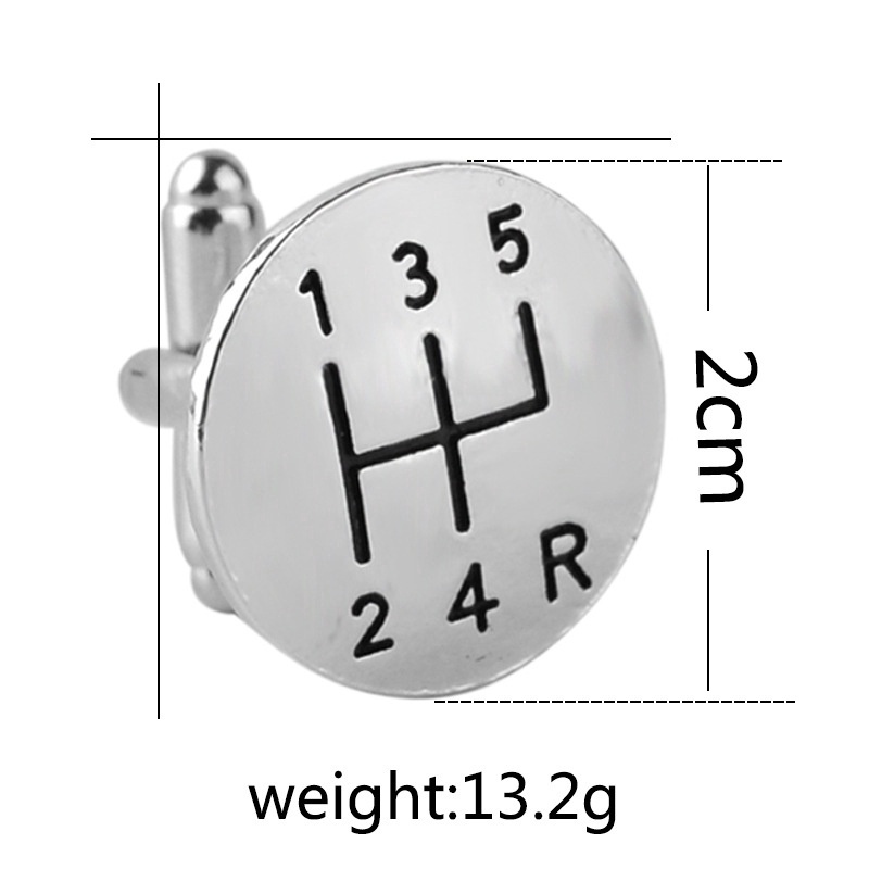 Cặp khuy măng sét EFAN họa tiết bề mặt cần số xe hơi phong cách Pháp thời trang sáng tạo