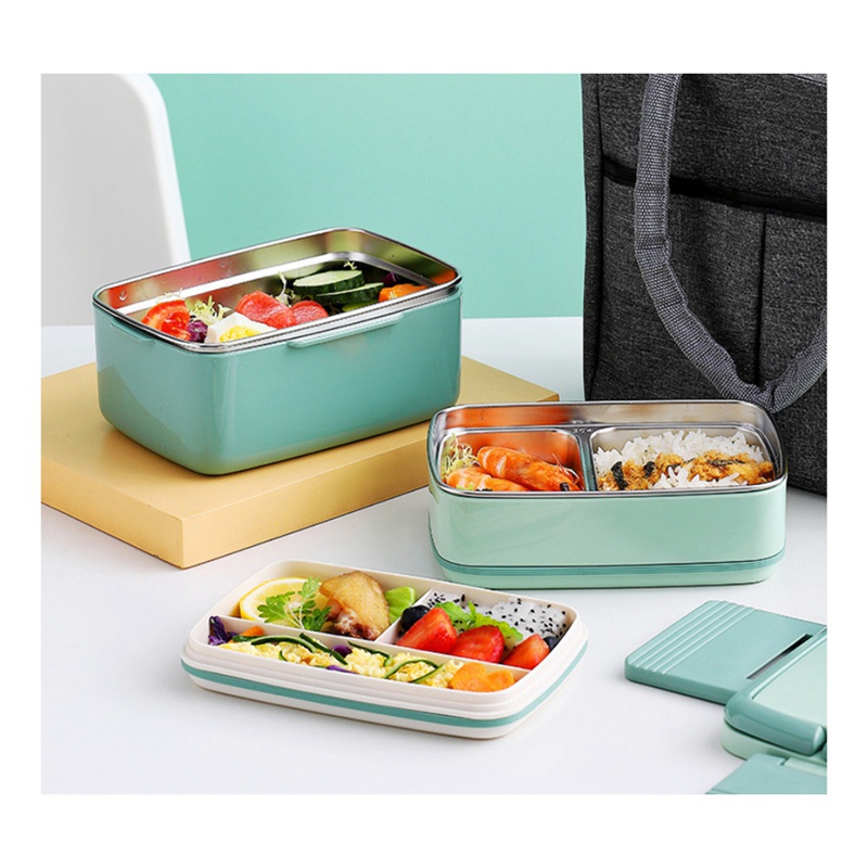 Hộp cơm Bằng Thép Không Gỉ Chống Rò Rỉ Tiện Dụng Cho Bé