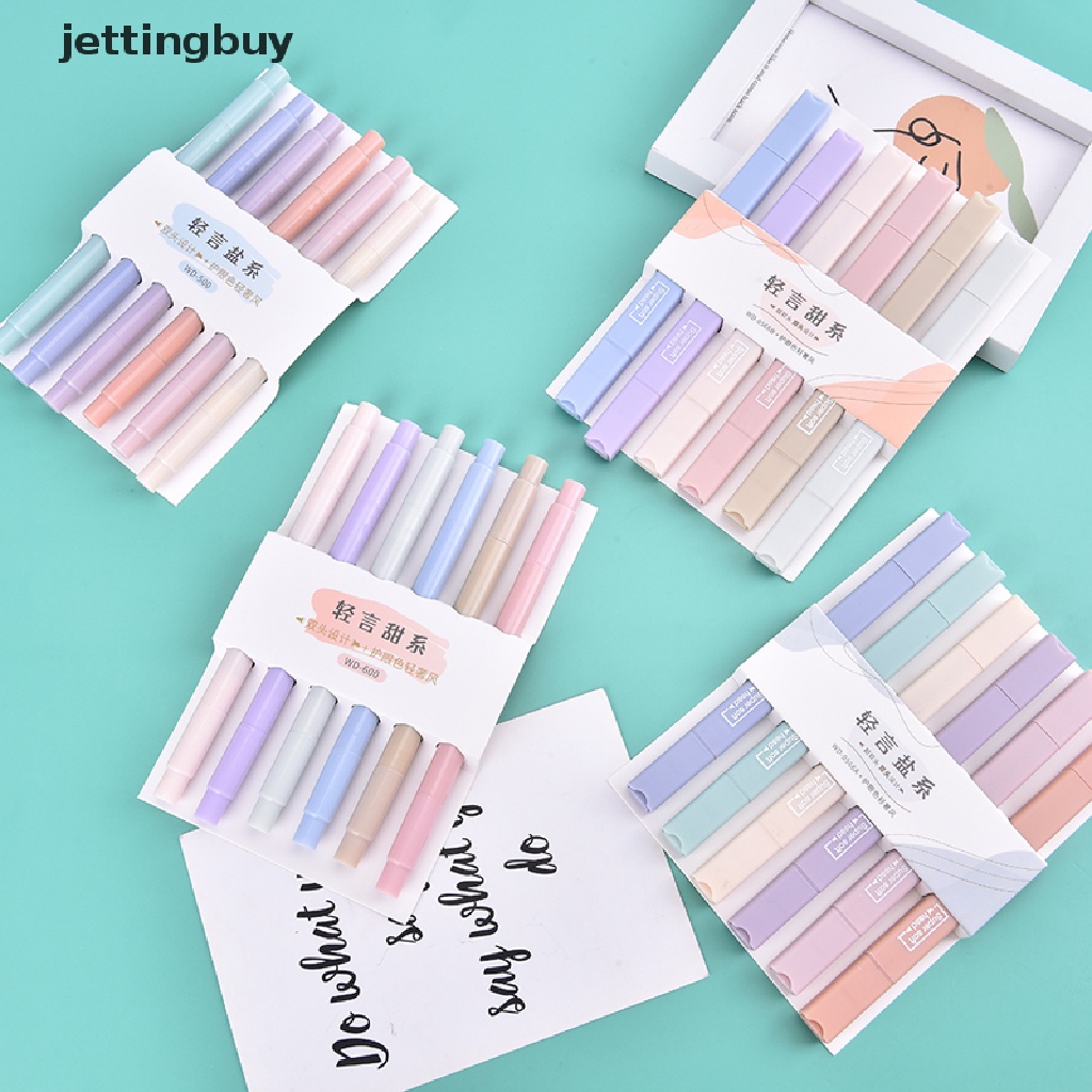 Bộ 6 Cây Bút Lông Hai Đầu Màu Pastel Xinh Xắn