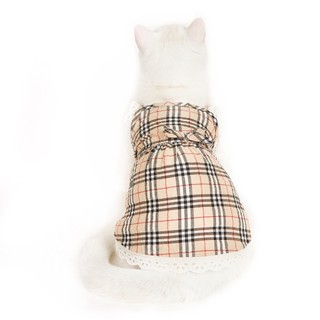 Đầm cotton sọc caro cho thú cưng