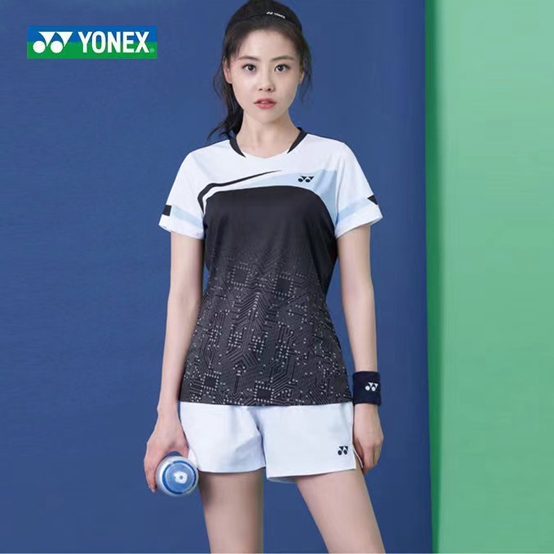 Áo Thun Cầu Lông Yonex Ngắn Tay Phối Màu Gradient Thời Trang Hàn Quốc Dành Cho Nam Và Nữ