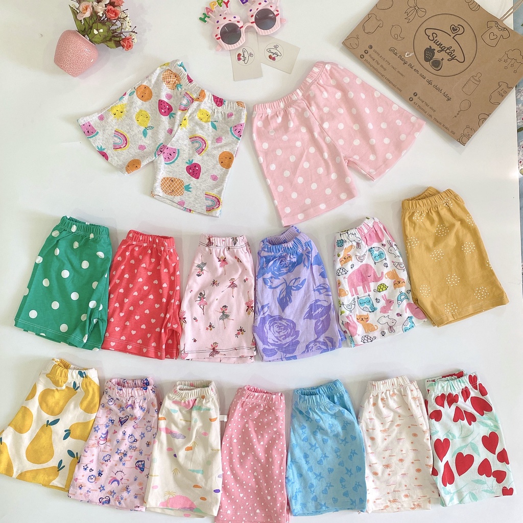 Quần đùi chục xuất dư chất cotton bozip cho bé trai, bé gái từ 7-18kg