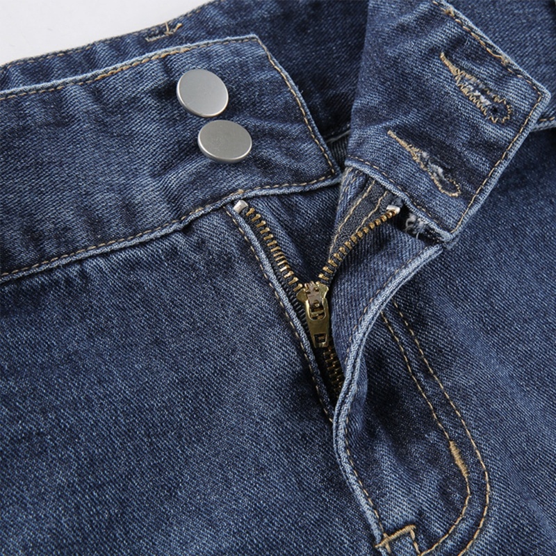 Chân Váy Jeans Mini Lưng Thấp Dáng Ôm Có Khóa Cài Cho Nữ